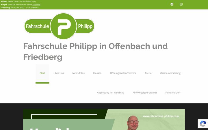 Screenshot of fahrschule-philipp.com
