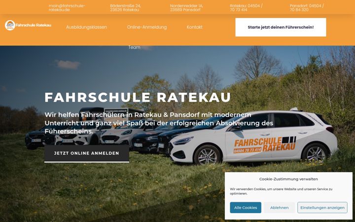 Zrzut ekranu fahrschule-ratekau.de