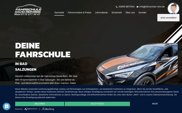 Skærmbillede af fahrschule-reim.de
