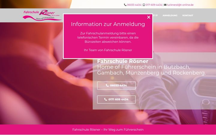 Screenshot of fahrschule-roesner.com