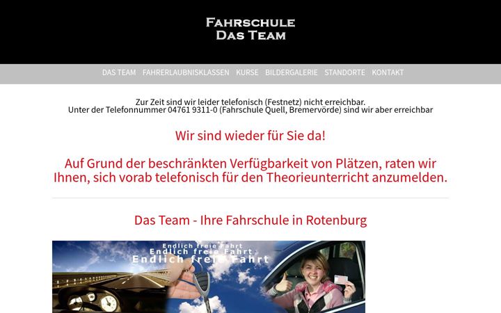 Skærmbillede af fahrschule-rotenburg.de
