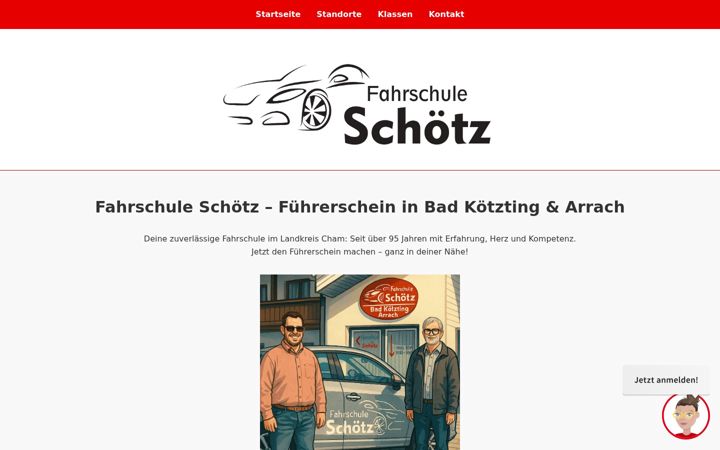 Posnetek zaslona fahrschule-schoetz.de