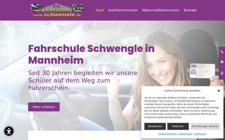 Screenshot of fahrschule-schwengle.de