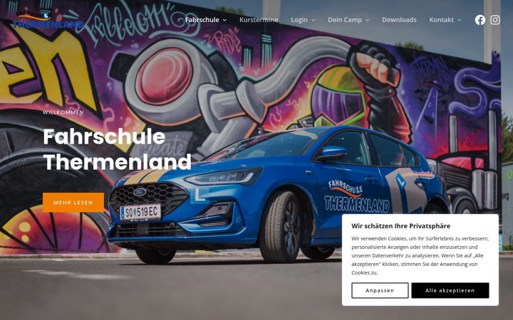 Screenshot of fahrschule-thermenland.at