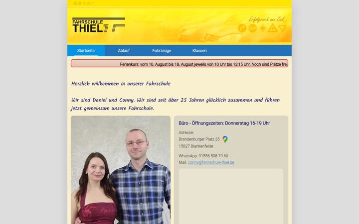 Screenshot of fahrschule-thiel.de