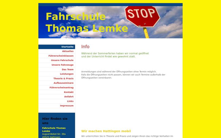 Screenshot of fahrschule-thomas-lemke.com