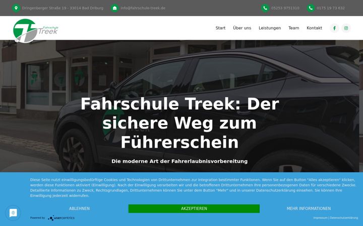 Screenshot of fahrschule-treek.de