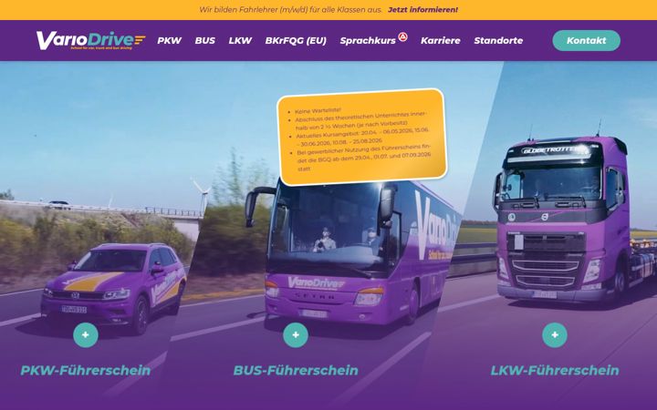 Screenshot of fahrschule-variodrive.de