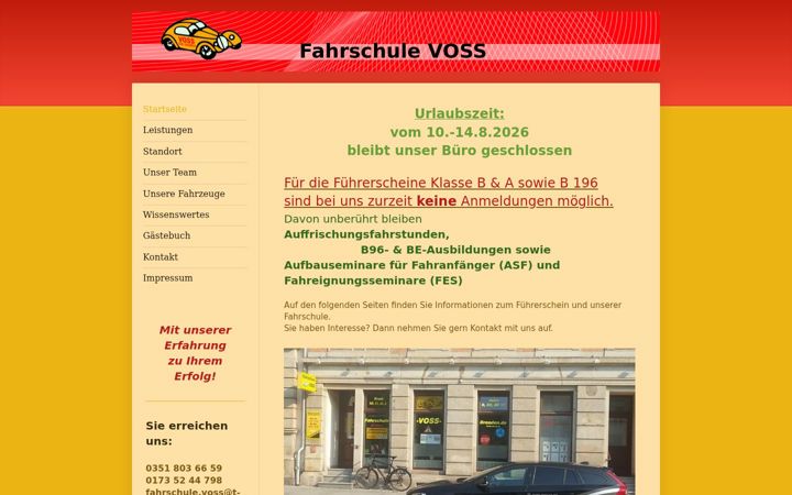 Screenshot of fahrschule-voss-dresden.de