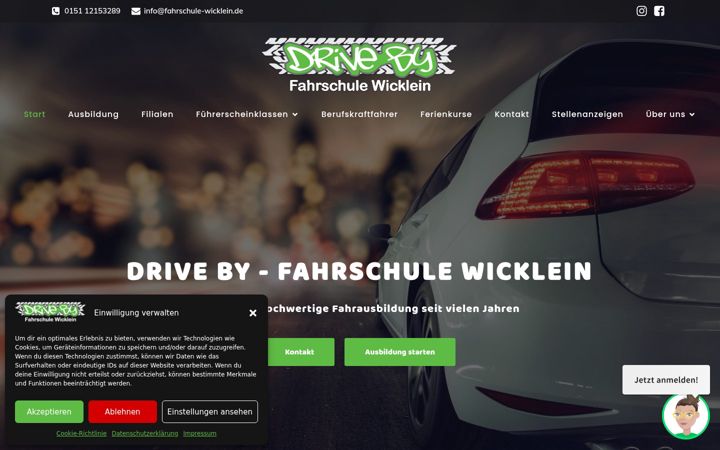 Screenshot of fahrschule-wicklein.de