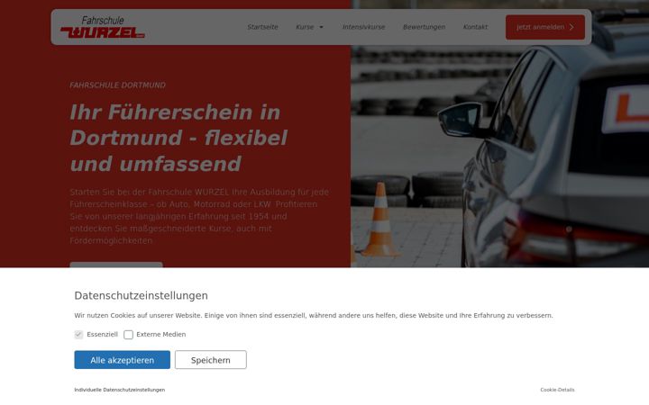 Screenshot of fahrschule-wurzel.de