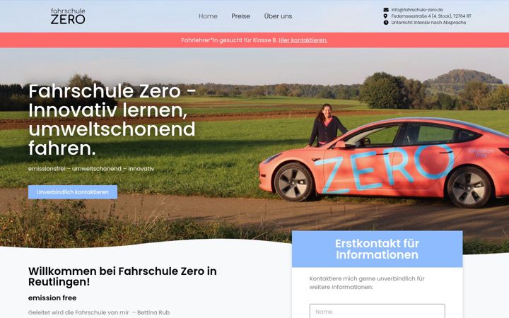 Screenshot of fahrschule-zero.de