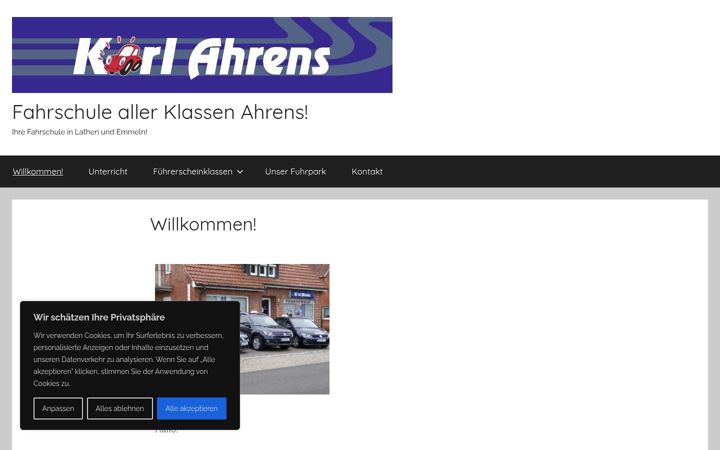 Screenshot of fahrschuleahrens.de