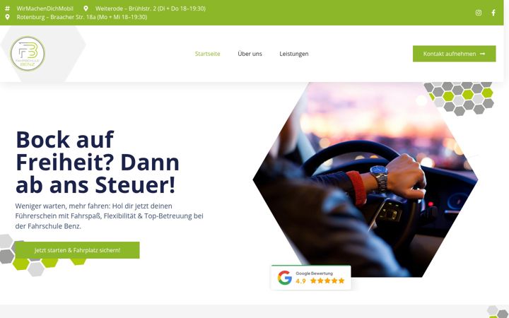 Screenshot of fahrschulebenz.com