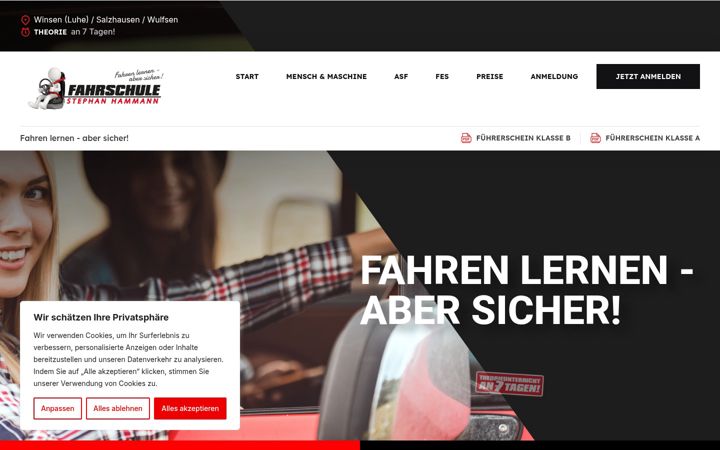 Screenshot of fahrschulehammann.de