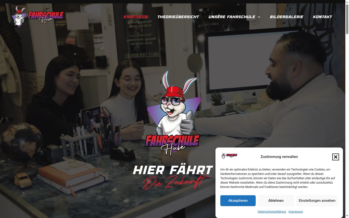 Screenshot van de toestemmingsbanner zoals getoond vóór enige interactie