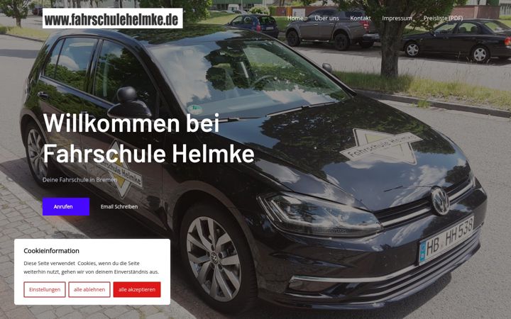 Screenshot of fahrschulehelmke.de
