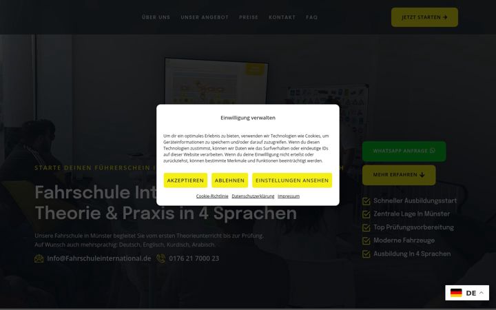 Screenshot of fahrschuleinternational.de