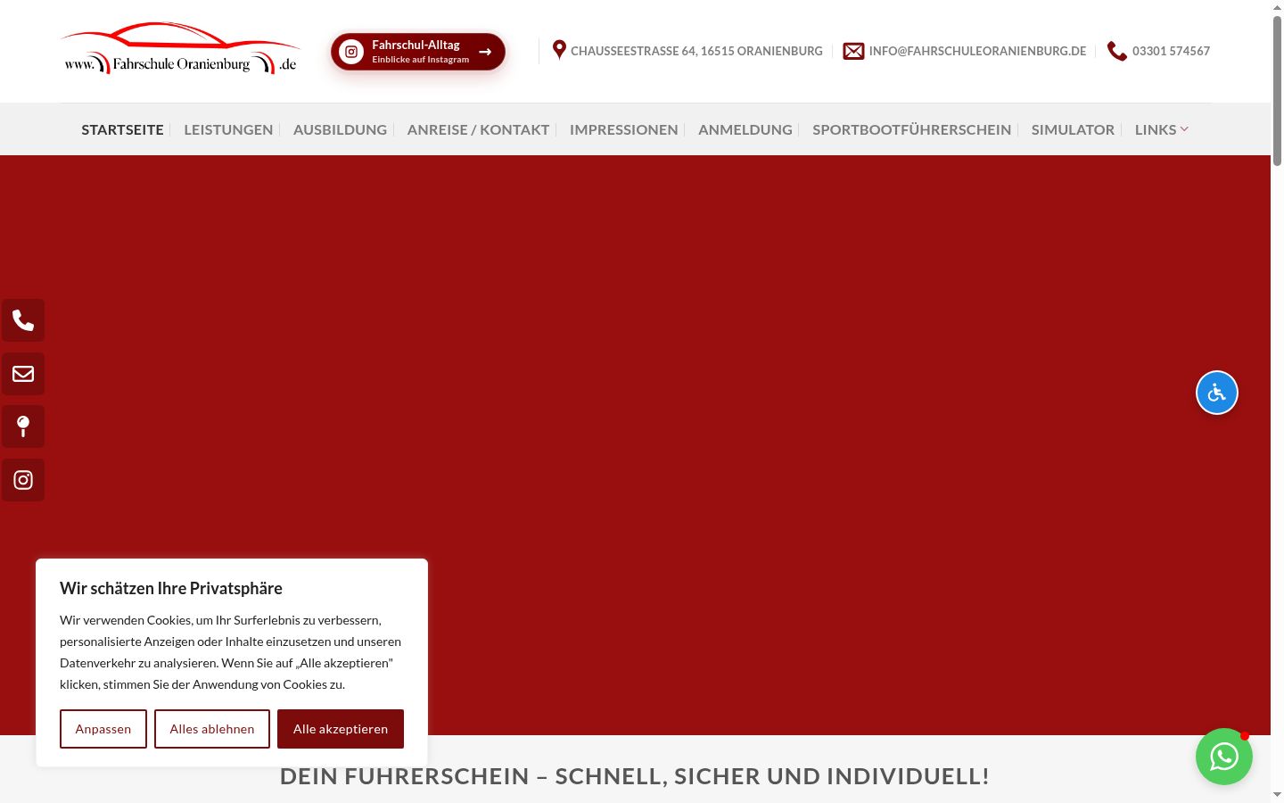 Screenshot of the consent banner shown before any interaction