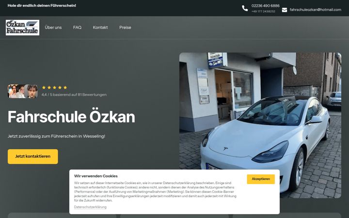 Screenshot of fahrschuleozkan.de