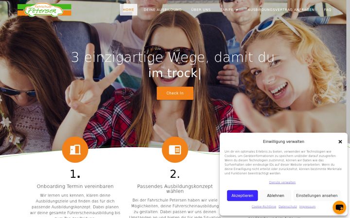 Screenshot of fahrschulepetersen.de