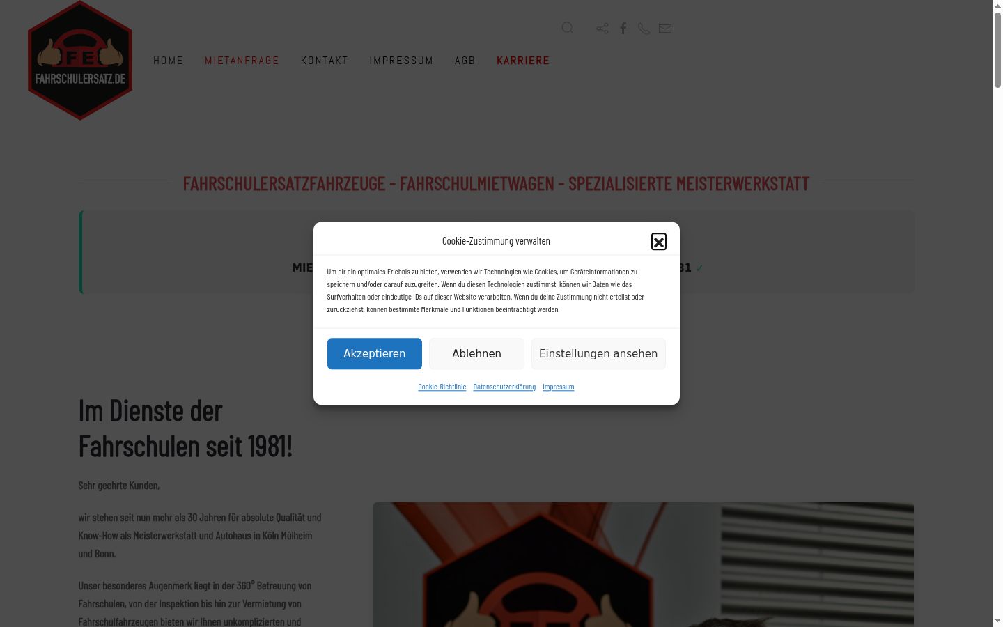 Screenshot of the consent banner shown before any interaction