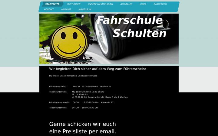 Screenshot stránky fahrschuleschulten.de