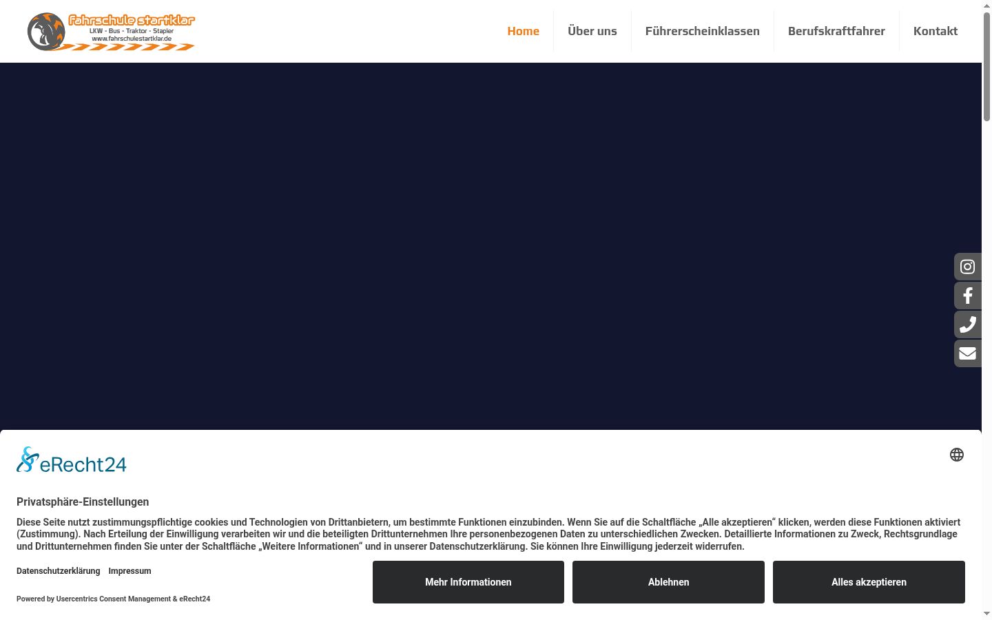 Screenshot of the consent banner shown before any interaction