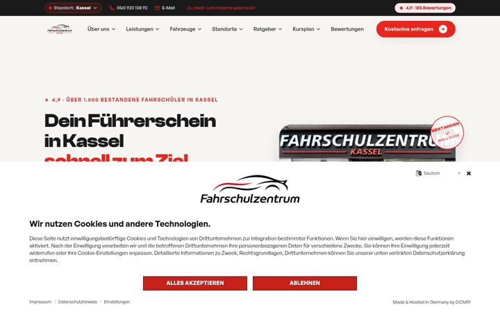 Screenshot of fahrschulzentrum-gmbh.de
