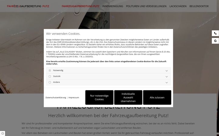 Screenshot of fahrzeugaufbereitung-putz.de