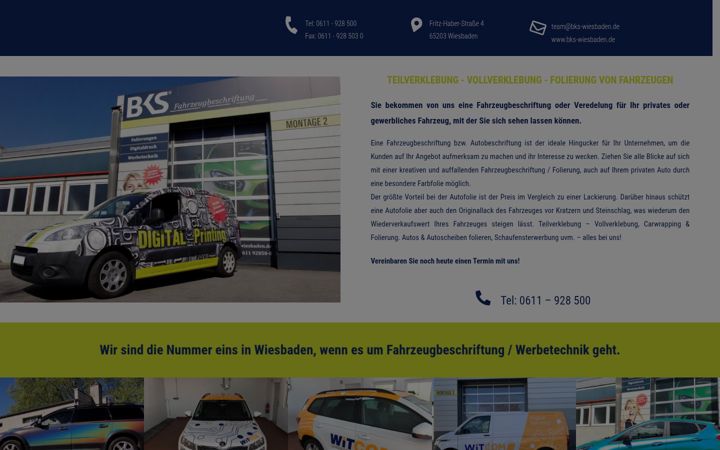 Captura de pantalla de fahrzeugbeschriftung-wiesbaden.de