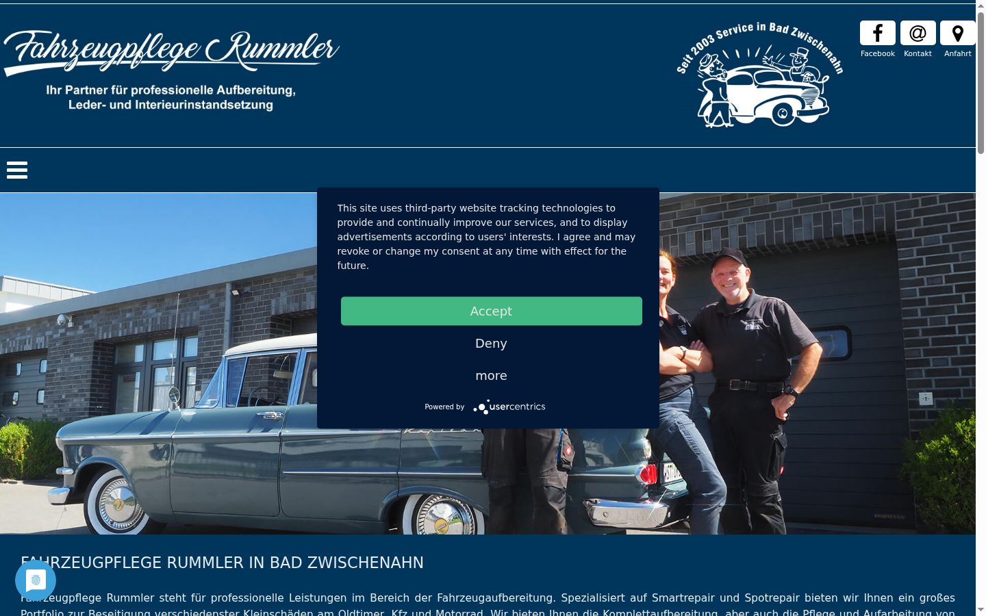 Screenshot of the consent banner shown before any interaction