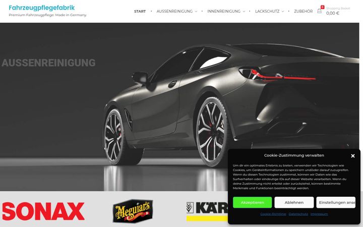 Captura de pantalla de fahrzeugpflegefabrik-shop.de