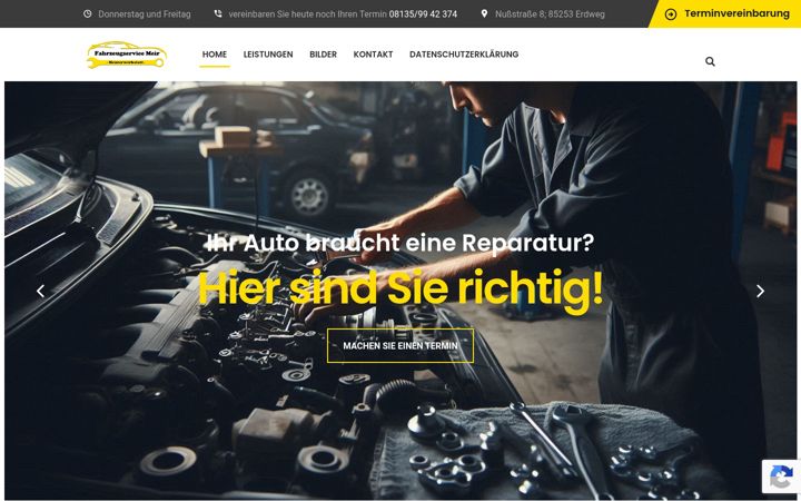 Екранна снимка на fahrzeugservice-meir.de