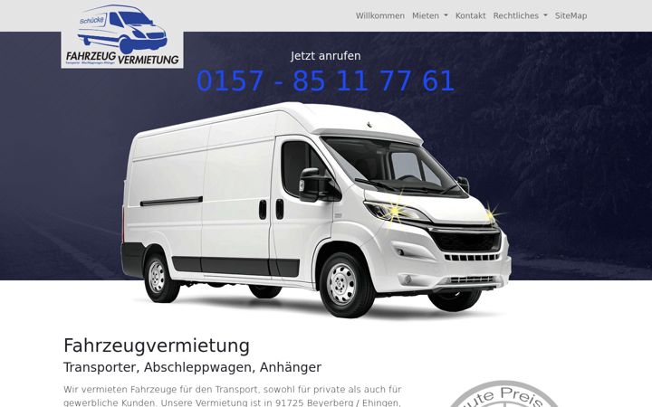 Screenshot of fahrzeugvermietung-schuecke.de