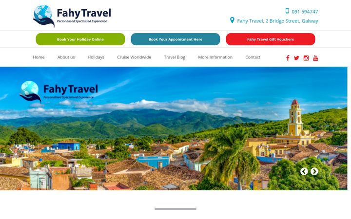 Screenshot von fahytravel.ie