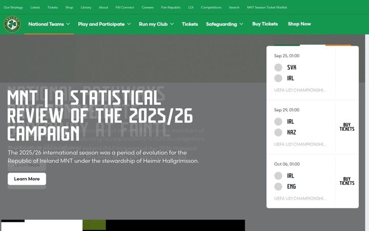 Screenshot of fai.ie