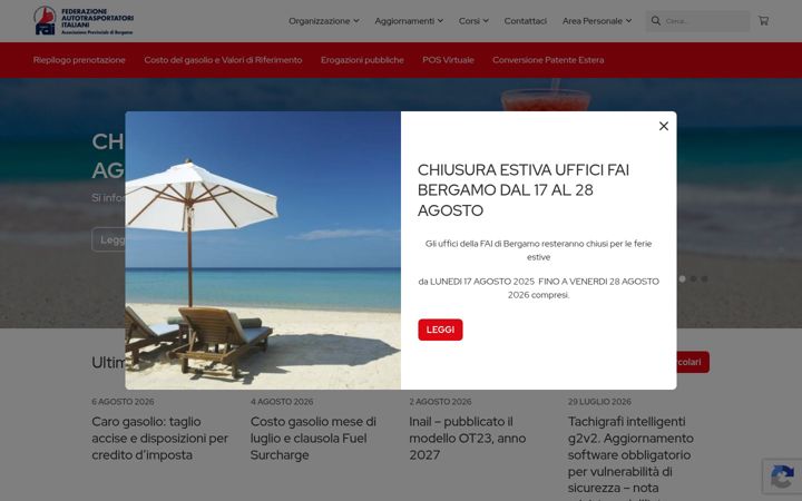 Snímek obrazovky faibergamo.it