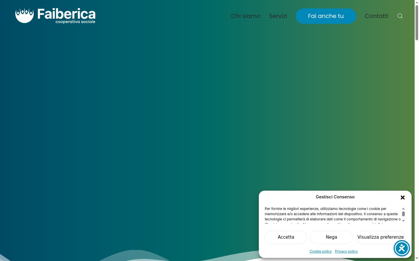 Capture d'écran de la bannière de consentement affichée avant toute interaction