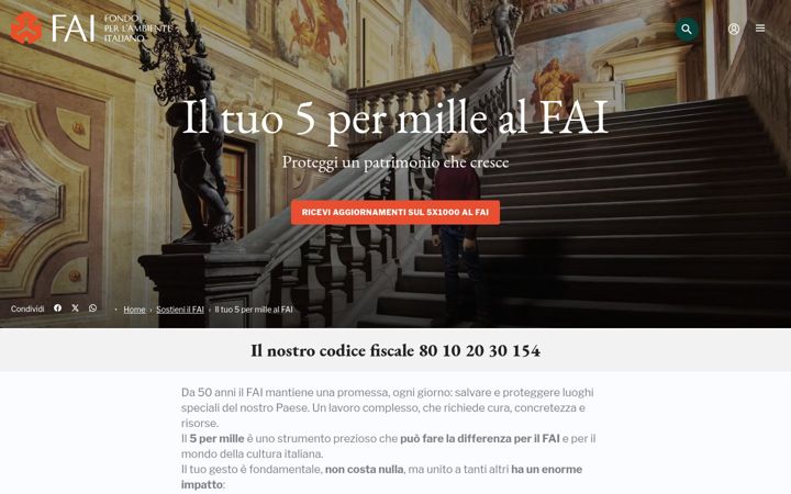 Screenshot of faicinquepermille.it