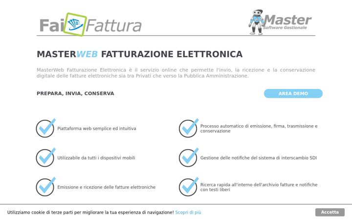 Screenshot of faifattura.it