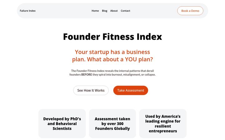 Screenshot of failureindex.com
