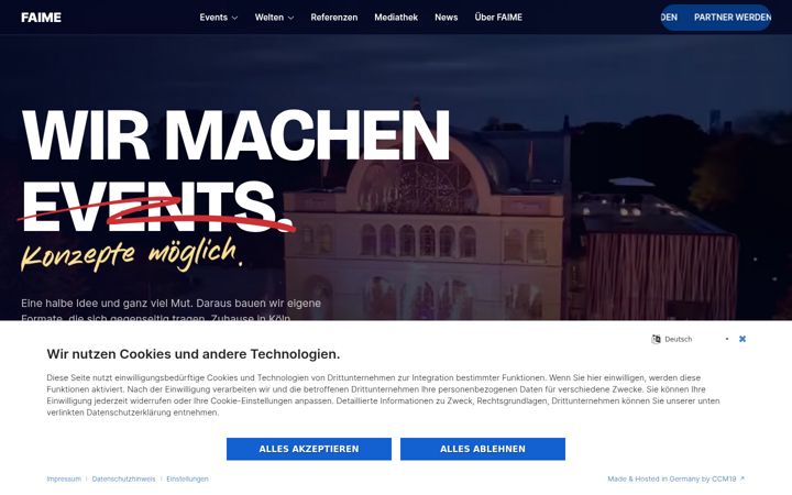 Screenshot von faime.de