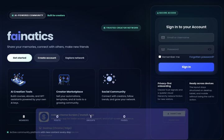 Screenshot of fainatics.com