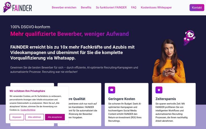 Screenshot of fainder.de