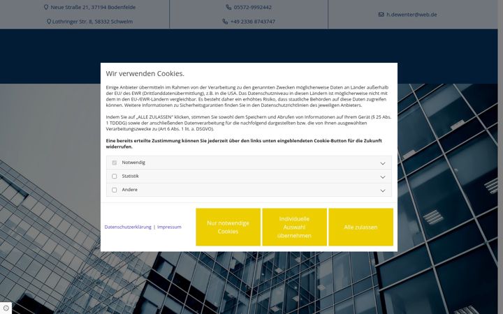 Screenshot of fair-versichert-dewenter.de