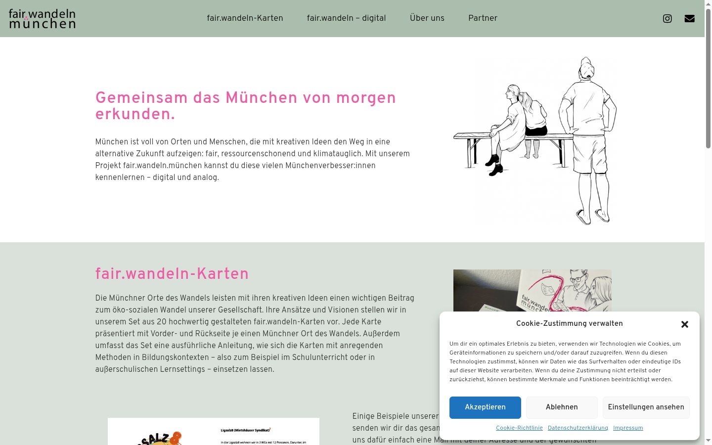 Screenshot des Einwilligungsbanners vor jeglicher Interaktion