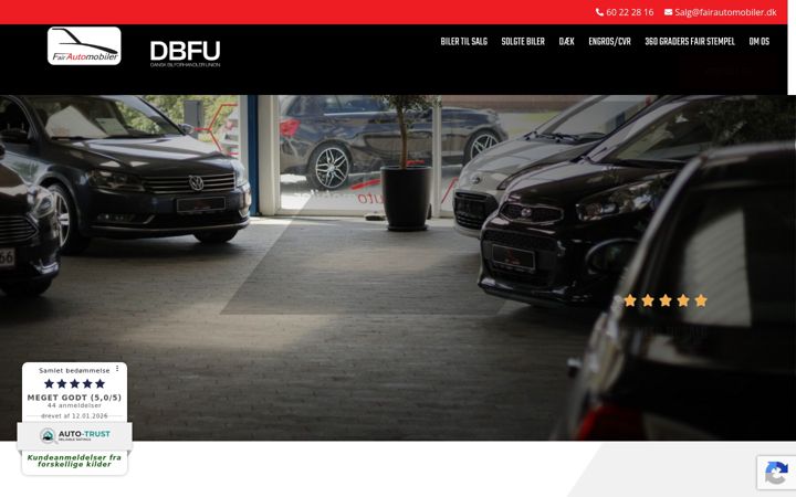 Screenshot of fairautomobiler.dk