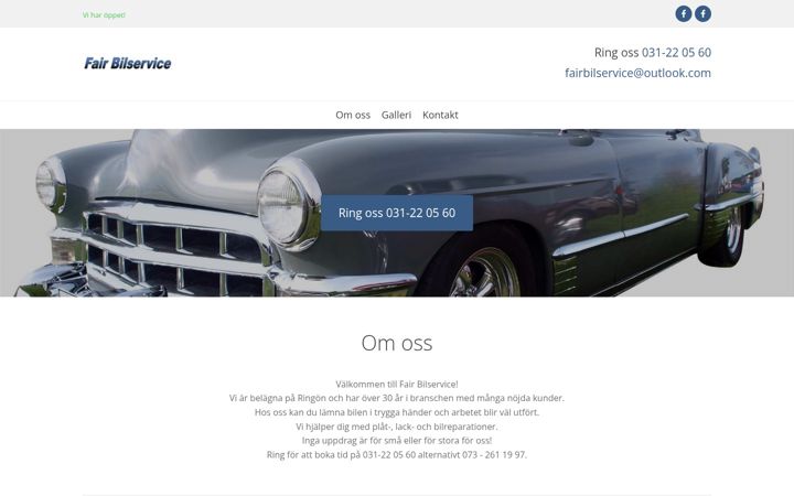Skærmbillede af fairbilservice.com