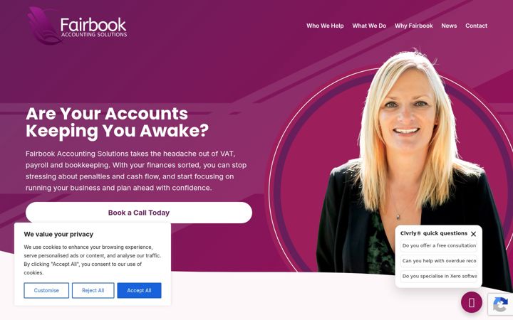 Screenshot of fairbook.co.uk